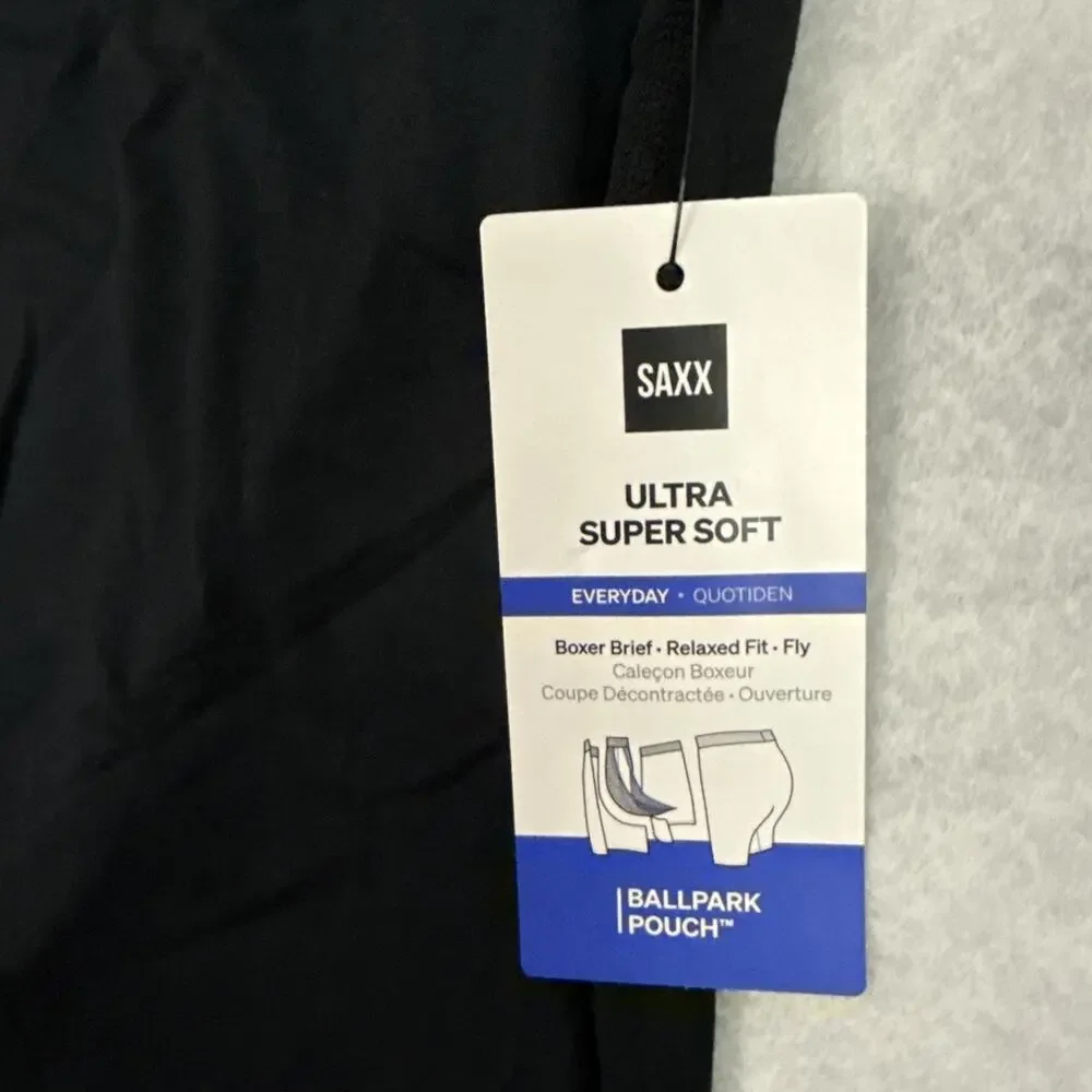 Saxx Boxer Briefs Mens 3XL Relaxed Fit Ultra Super Soft Ballpark Pouch Lot 3 NWT